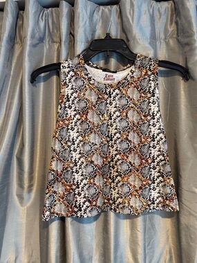 Twin Fantasy Gold Combo Python Print Cropped Tank Size Medium